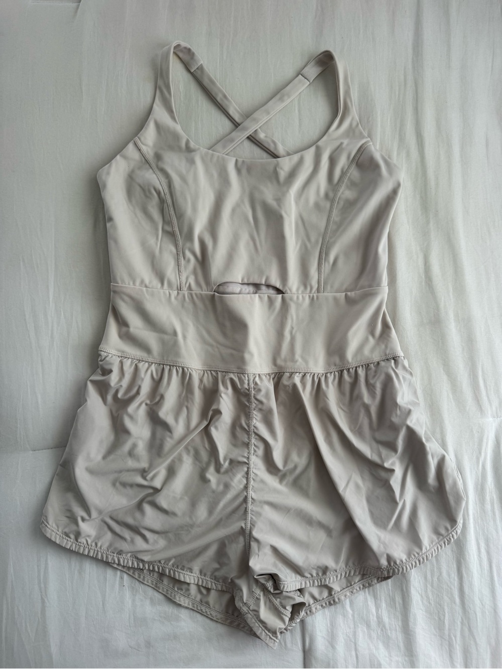 FP Movement by Free People Beige Crossback Romper